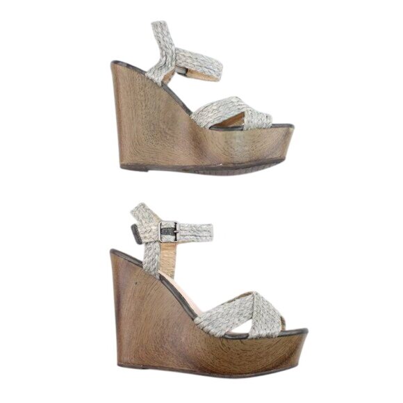 Madison By Shoedazzle Women"s Sz 8 Open Toe Woven Strappy Platform Sandals - Picture 9 of 12